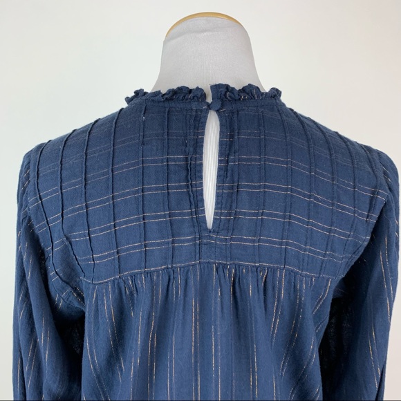 Anthropologie Maeve High Neck Peasant Striped Top Small - Picture 7 of 10